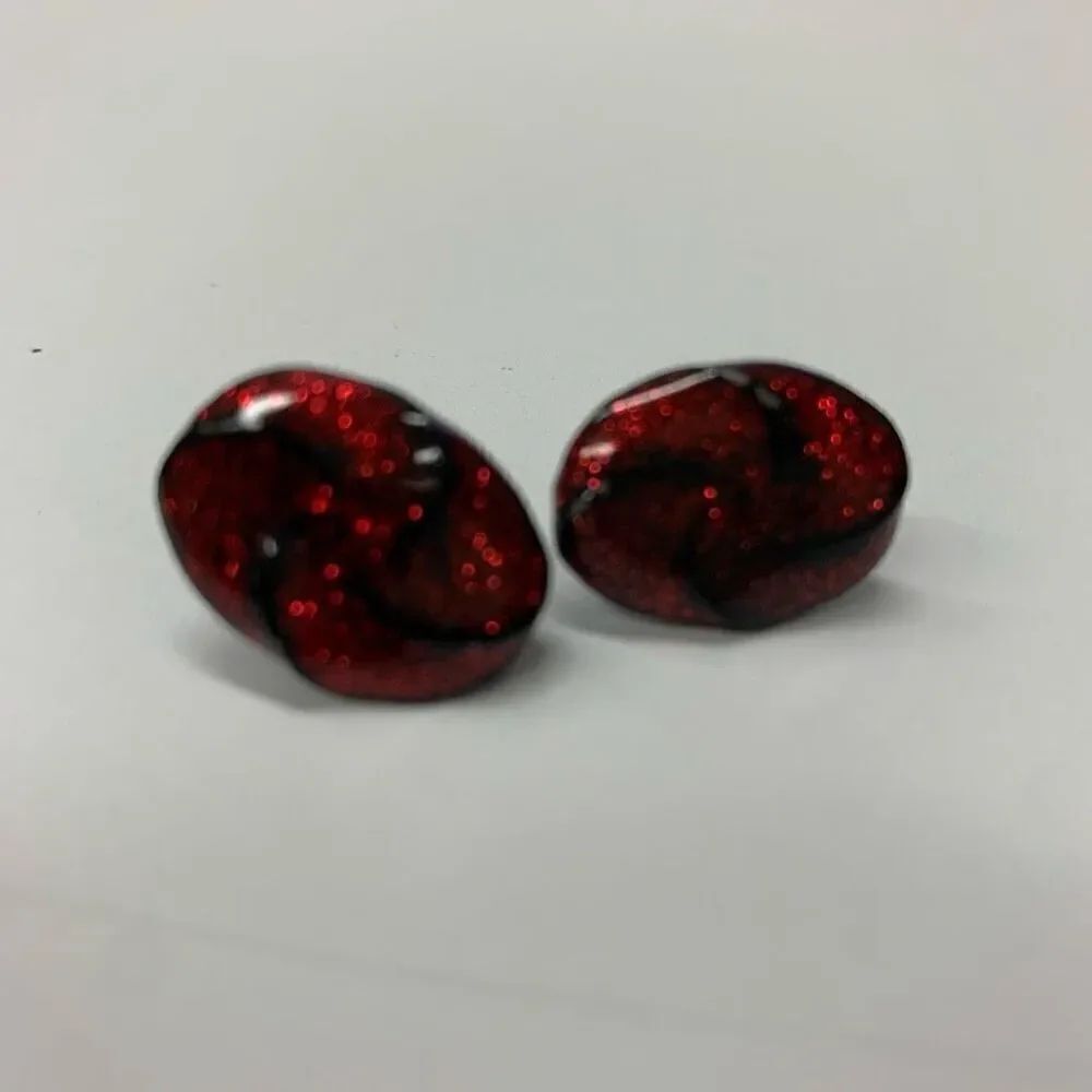 Red & Black Sparkle Earrings
